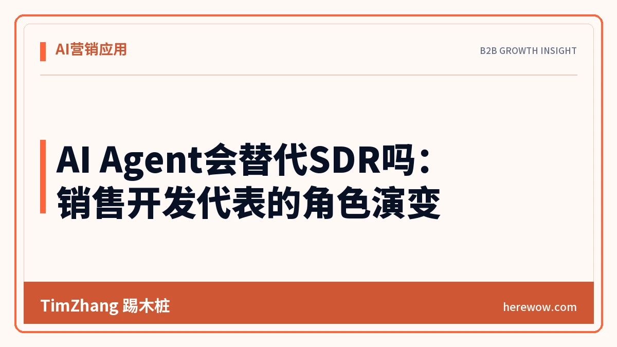 AI Agent会替代SDR吗：销售开发代表的角色演变