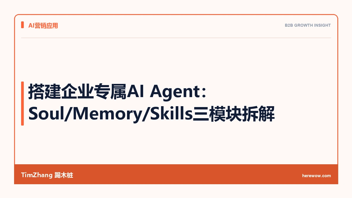 搭建企业专属AI Agent:Soul/Memory/Skills三模块拆解