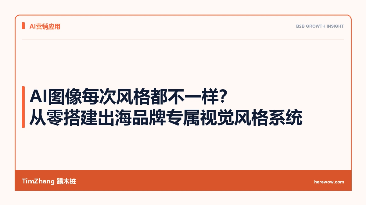 AI图像每次风格都不一样?从零搭建出海品牌专属视觉风格系统