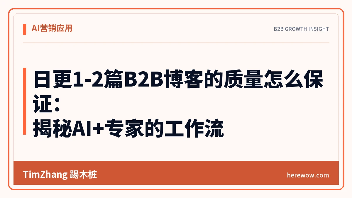 日更1-2篇B2B博客的质量怎么保证：揭秘AI+专家的工作流