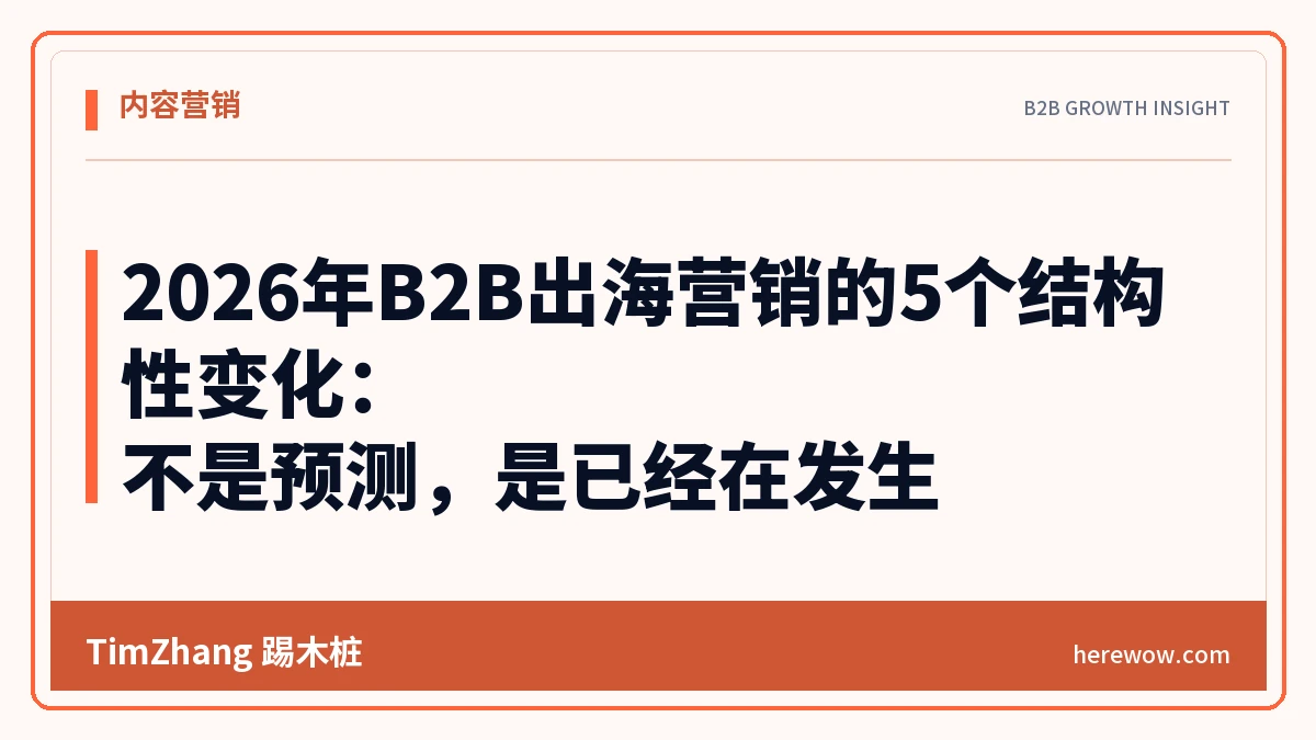 2026年B2B出海营销的5个结构性变化：不是预测，是已经在发生