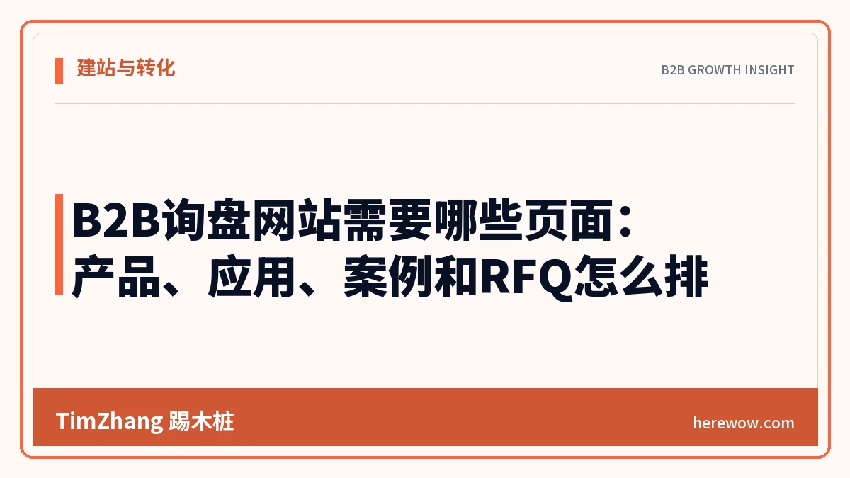B2B询盘网站需要哪些页面:产品、应用、案例和RFQ怎么排 - TimZhang踢木桩
