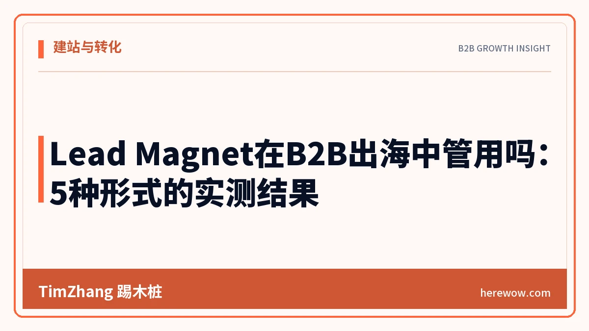 Lead Magnet在B2B出海中管用吗:5种形式的实测结果 - TimZhang踢木桩