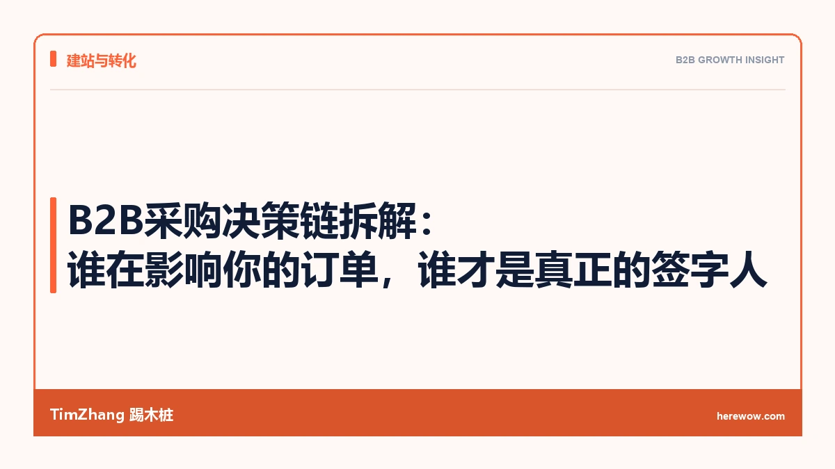 B2B采购决策链拆解:谁在影响你的订单,谁才是真正的签字人