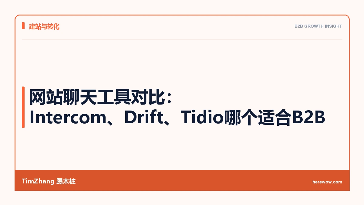 网站聊天工具对比：Intercom、Drift、Tidio哪个适合B2B
