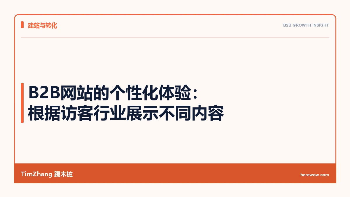 B2B网站的个性化体验：根据访客行业展示不同内容