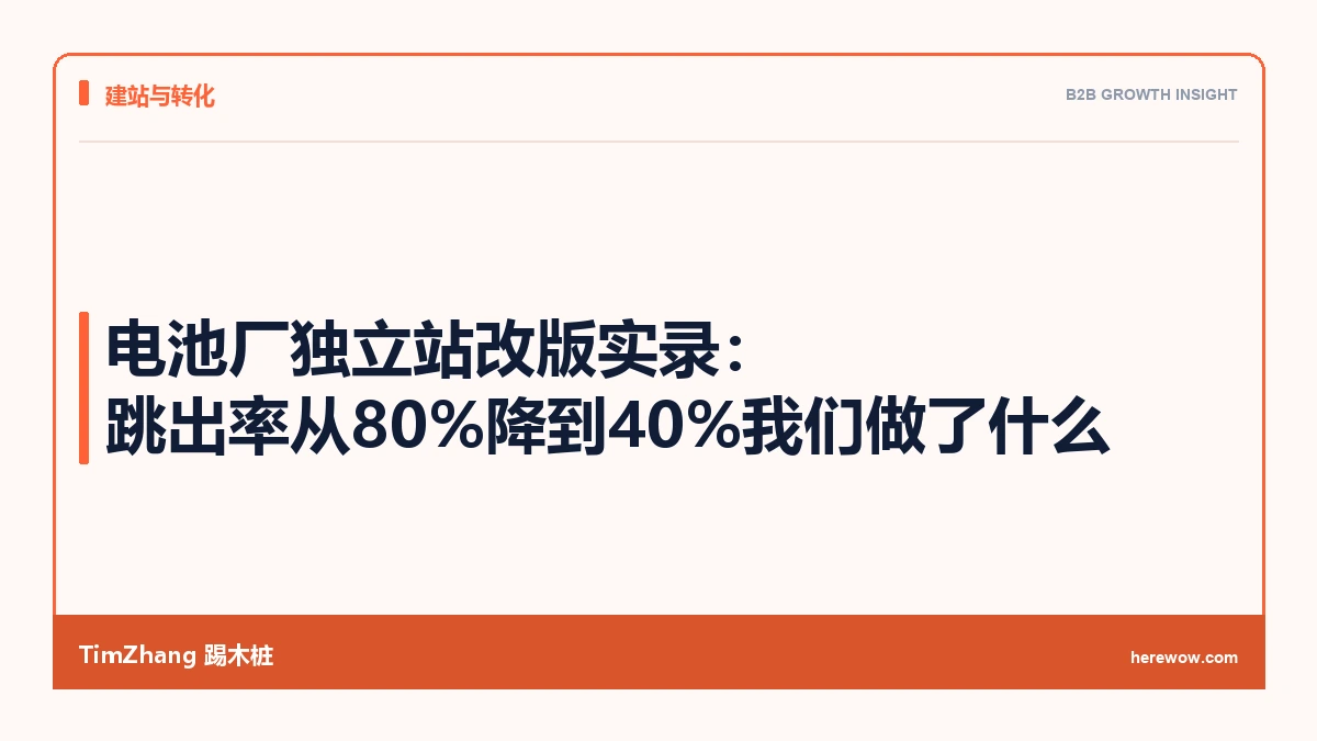 电池厂独立站改版实录:跳出率从80%降到40%我们做了什么