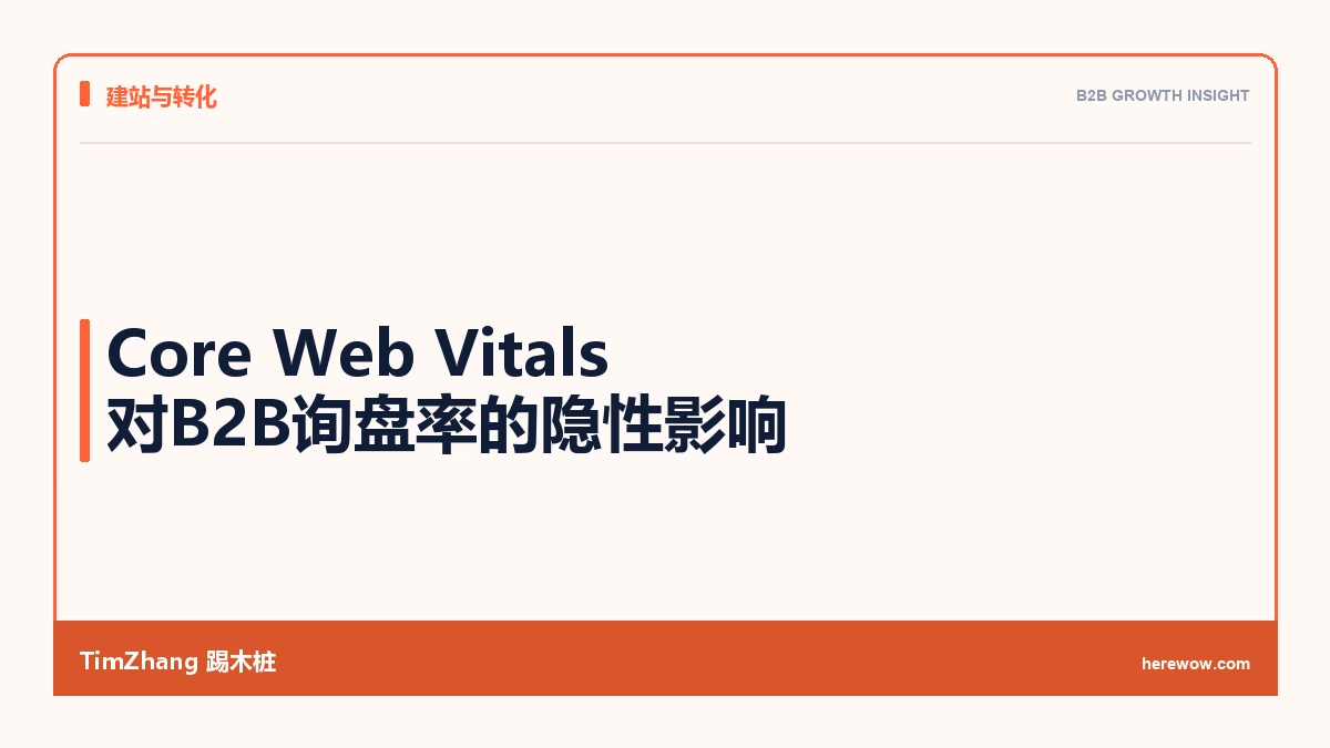 Core Web Vitals对B2B询盘率的隐性影响:数据不会说谎