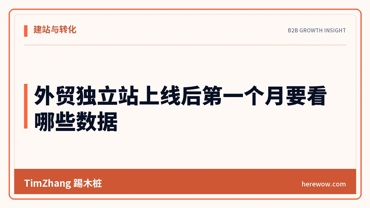 外贸独立站上线后第一个月要看哪些数据