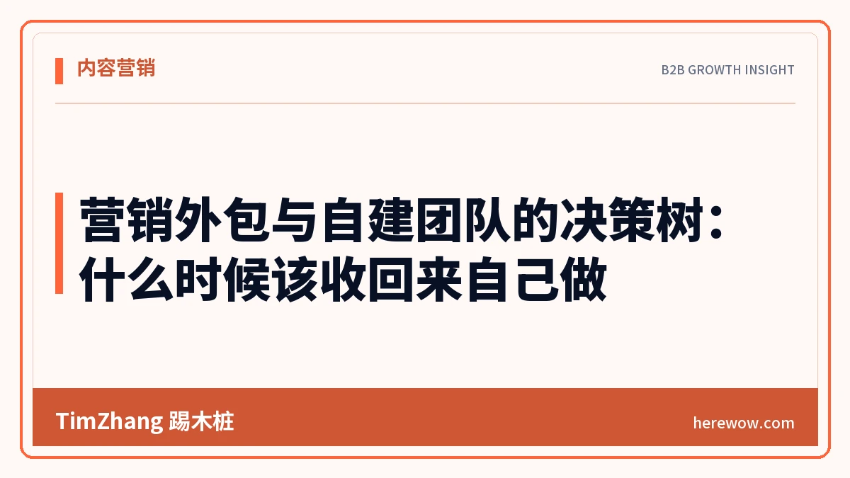 营销外包与自建团队的决策树：什么时候该收回来自己做