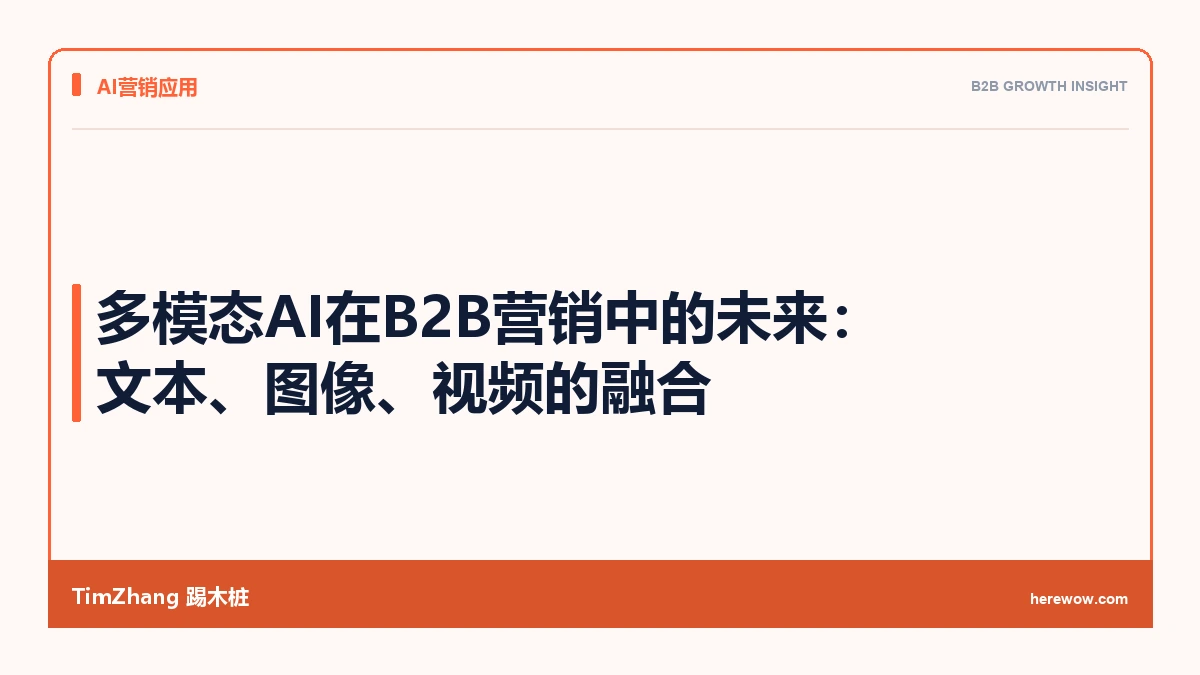 多模态AI在B2B营销中的未来：文本、图像、视频的融合