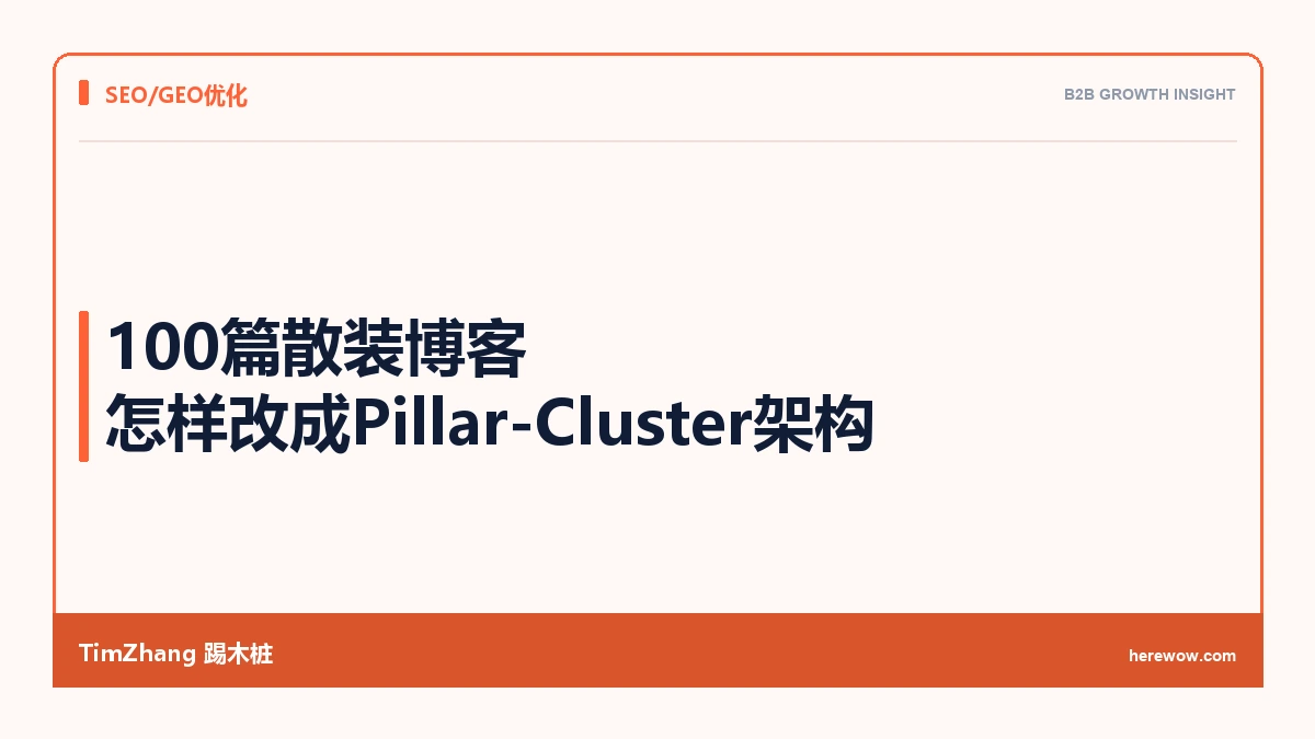 把100篇散装博客改成Pillar-Cluster架构后，这个网站的自然流量涨了3倍
