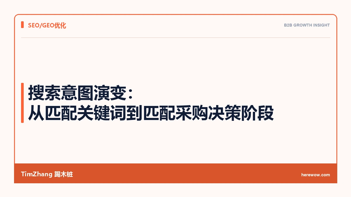 搜索意图演变:从匹配关键词到匹配采购决策阶段