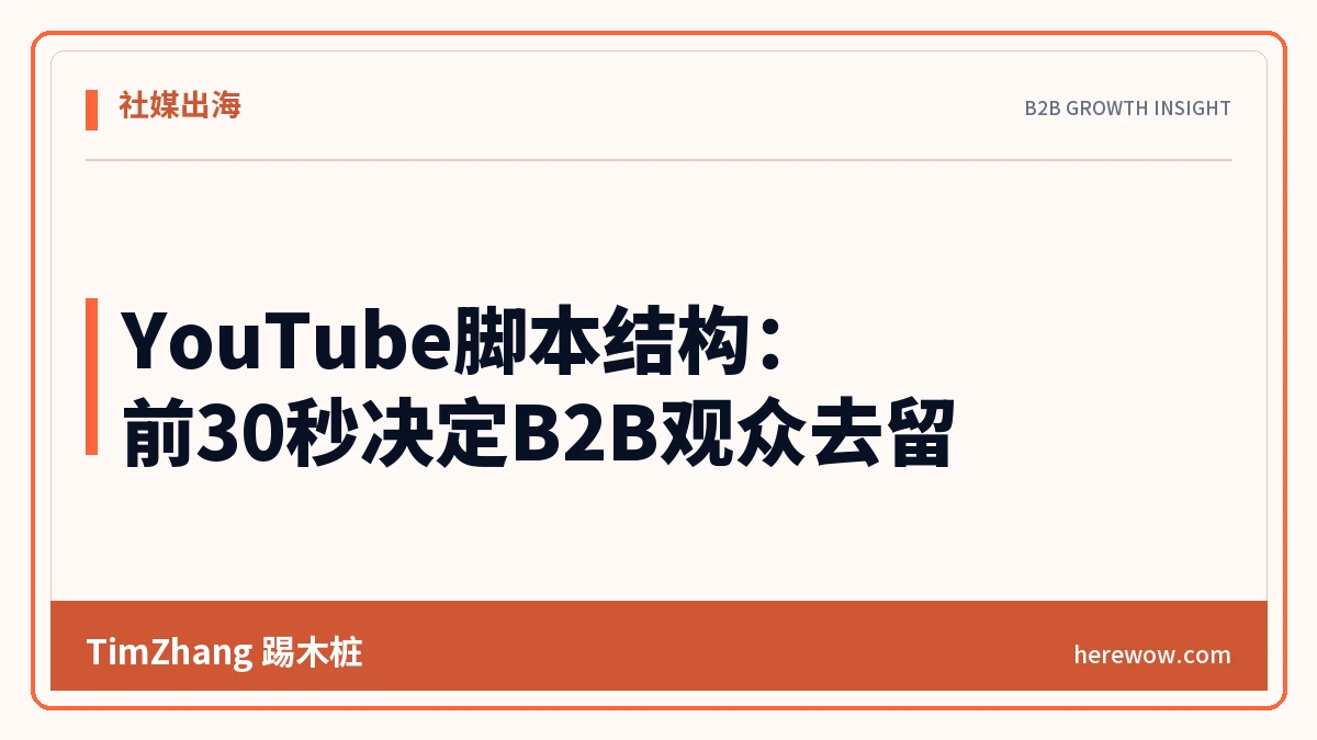 YouTube脚本结构:前30秒决定B2B观众去留 - TimZhang踢木桩